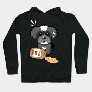 Cute Schnauzer spilled a jar of peanut butter Hoodie